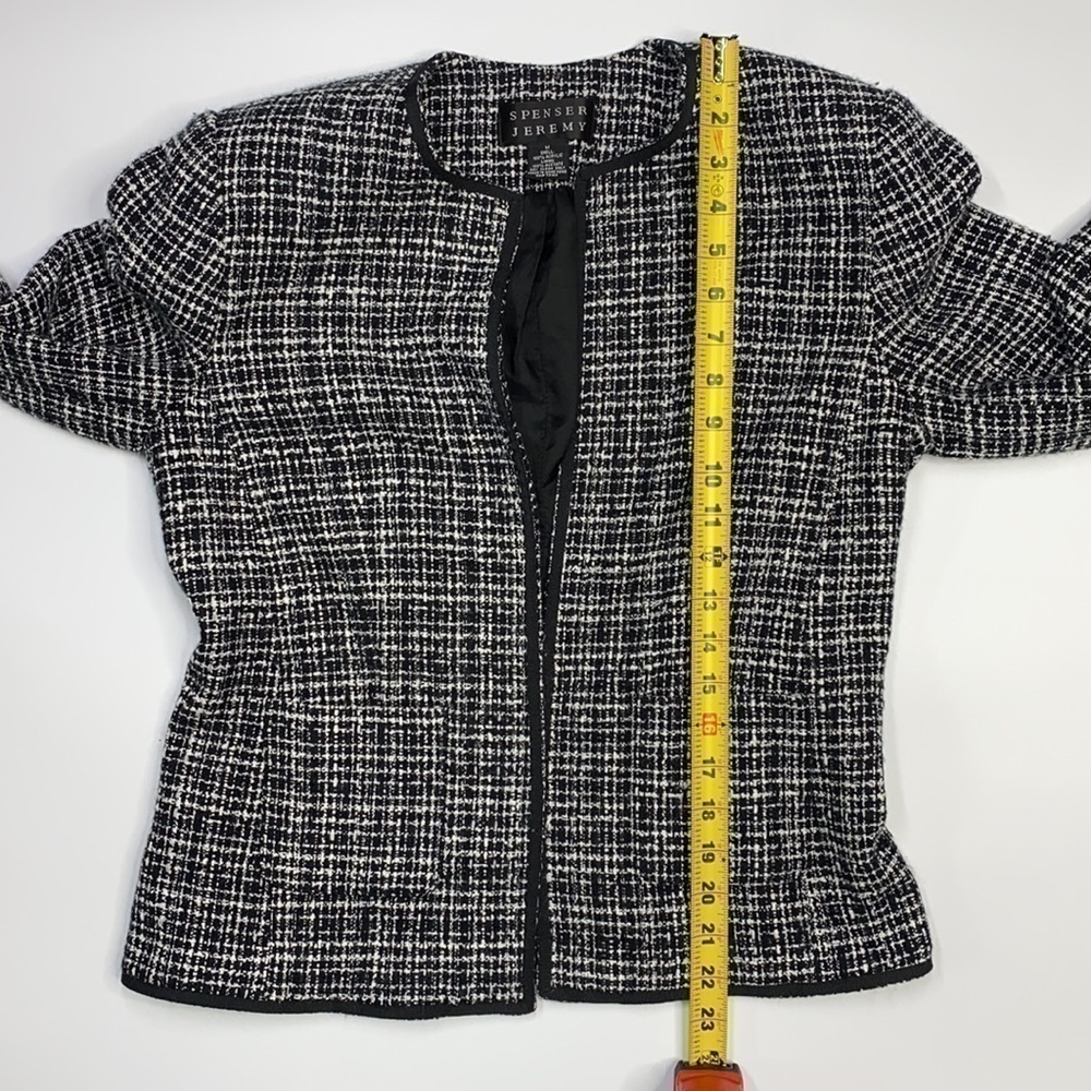 Spenser Jeremy Black And White Open Front Blazer … - image 4